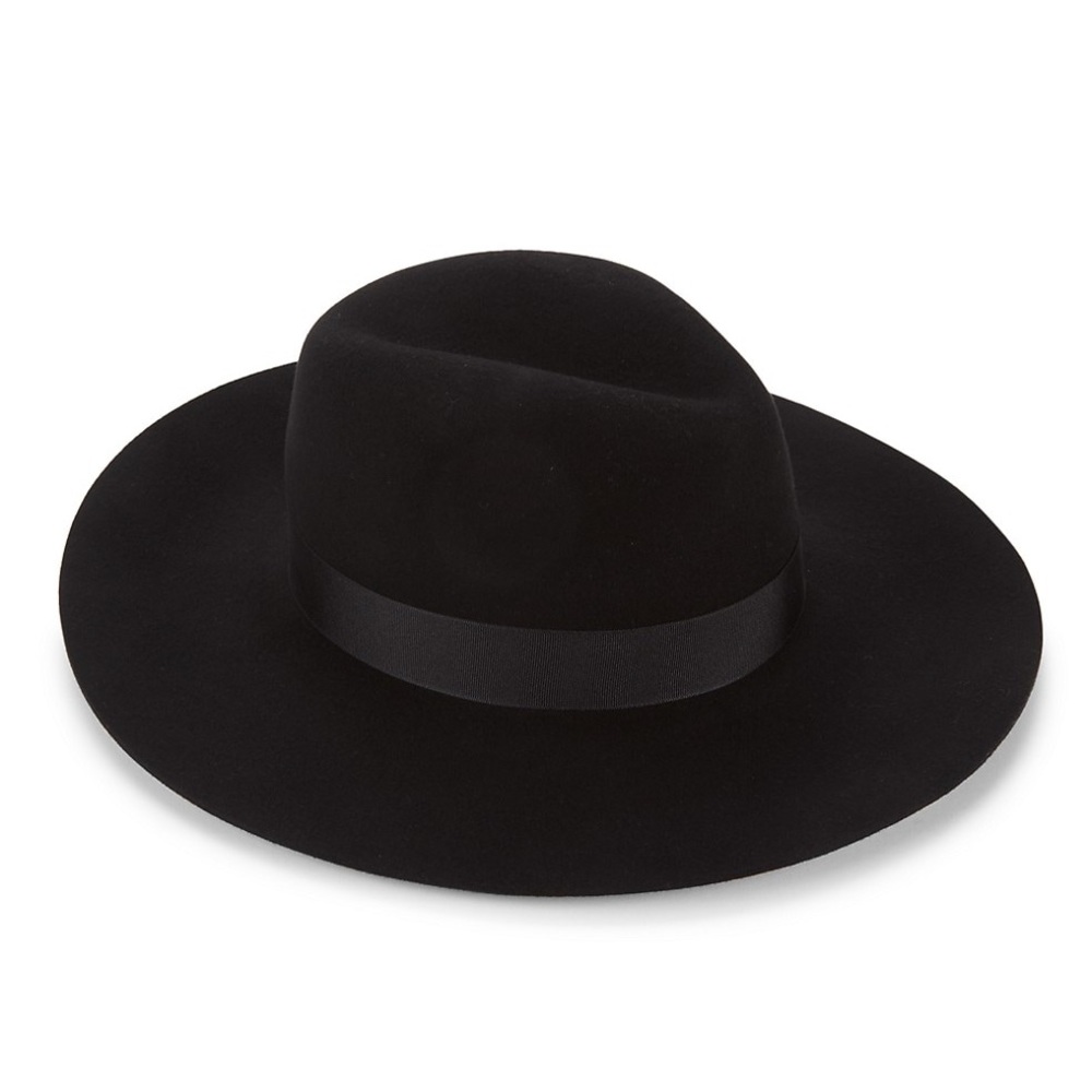 Saks Fifth Wide Brim Fedora Hat in Black